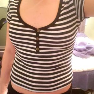 Black and White Striped Tee